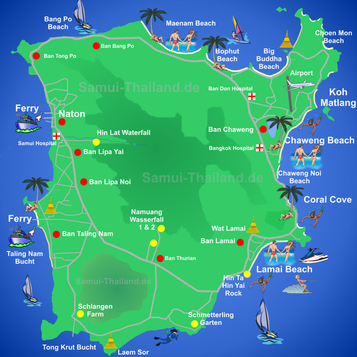 Karte von Koh Samui | Landkarte