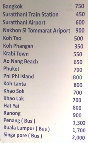 Preise für den Transfer von und nach Koh Samui